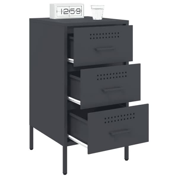 Maison Exclusive - Sängbord antracit 36x39x68 cm stål