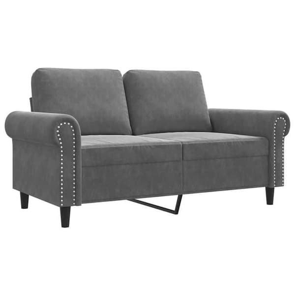 Divaani - MAISON EXCLUSIVE - 2 paikkaa 120 cm - Tummanharmaa sametti - Metallirunko - Pehmeä istuin Mörkgrå