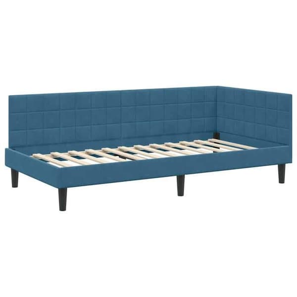 Maison Exclusive - Blå hörnsängram 90 cm x 200 cm Sammet