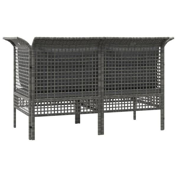 Maison Exclusive - Hörnsoffor för trädgård och kuddar 2 st grå vävd resin Grå