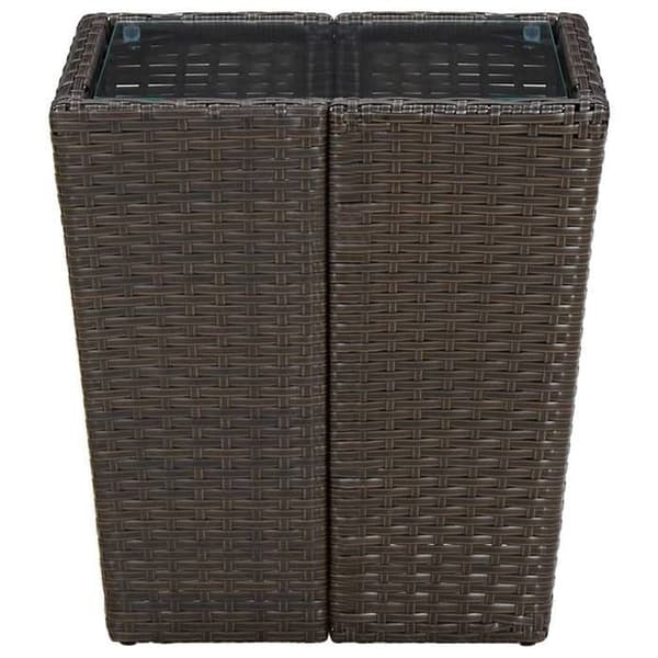 Maison Exclusive - Teebord Brun 41,5x41,5x44 cm Vævet harpiksglas