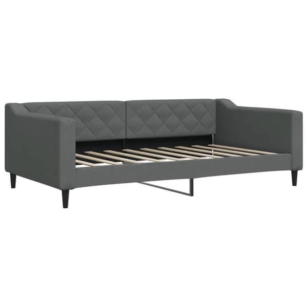 Säng för dagtid - EXKLUSIVT HUS - 100x190 cm - Mörkgrå - Polyester tyg - Konvertibel 2 i 1 Mörkgrå