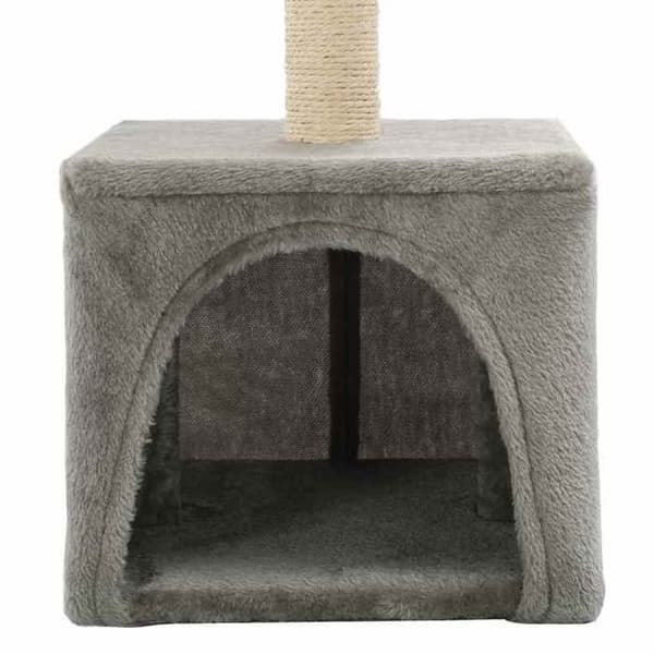 Kattträd - Exklusivt hus - Sisal rep klösträd - 55 cm - Grå grå