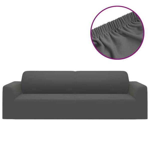 Sofaovertræk - MAISON EXCLUSIVE - Jersey polyester - Antracit - 190–230 cm - Anti‑plet antracit
