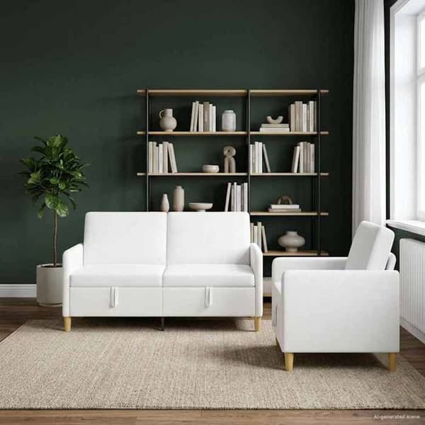 Maison Exclusive - Sofa med opbevaring 2 stk Hvid Polyester