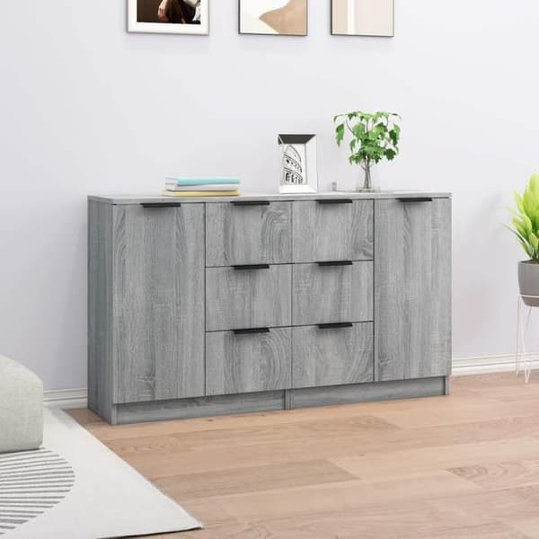Maison Exclusive - Buffeter 2 stk Sonoma grå 60x30x70 cm Ingeniørtræ Sonoma grå