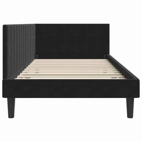 Maison Exclusive - Musta kulmasänky 100 cm x 200 cm Sametti