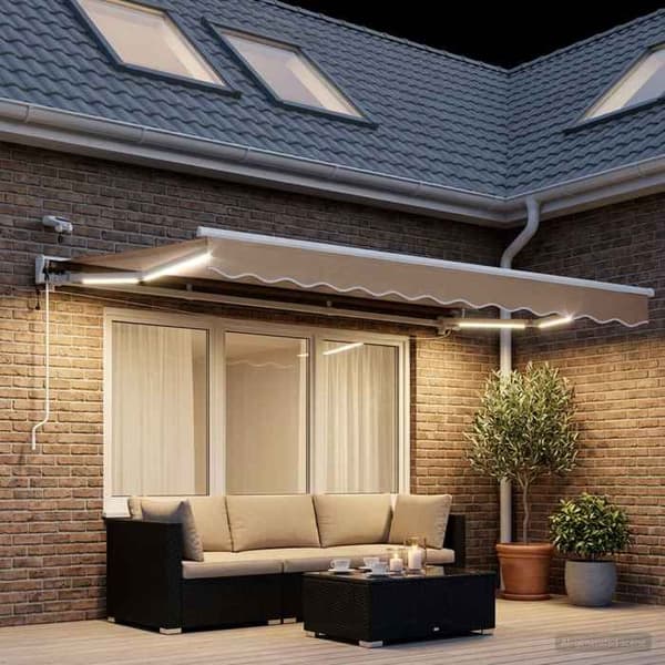 Maison Exclusive - Elektrisk utdragbar markis Taupe 4 × 3 m