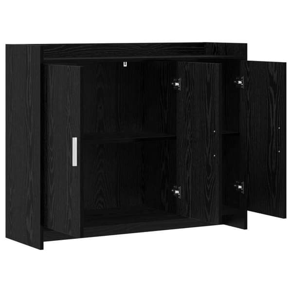 Maison Exclusive - Buffet Sort egetræ 98,5 x 33 x 80 cm Ingeniørtræ
