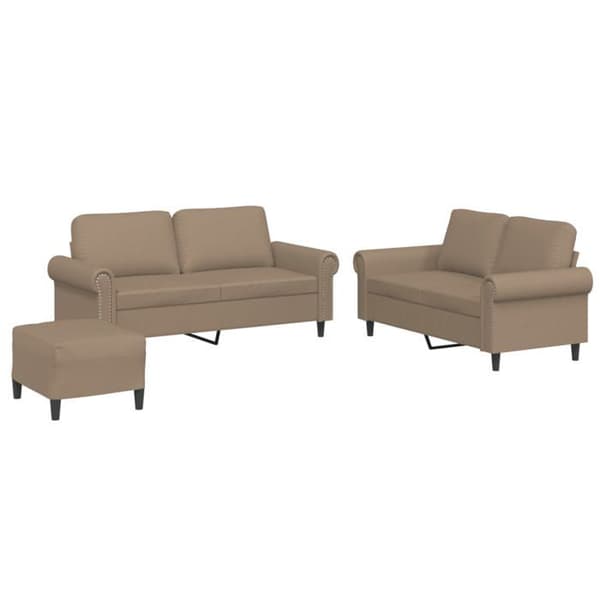 Maison Exclusive - Sæt af 3 sofaer med puder Cappuccino Simil læder