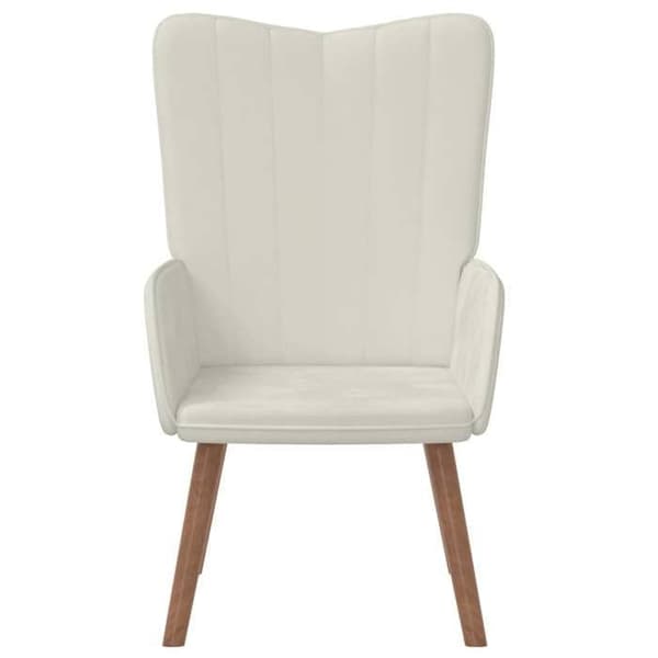Maison Exclusive - Hvid creme Velour afslapningsstol