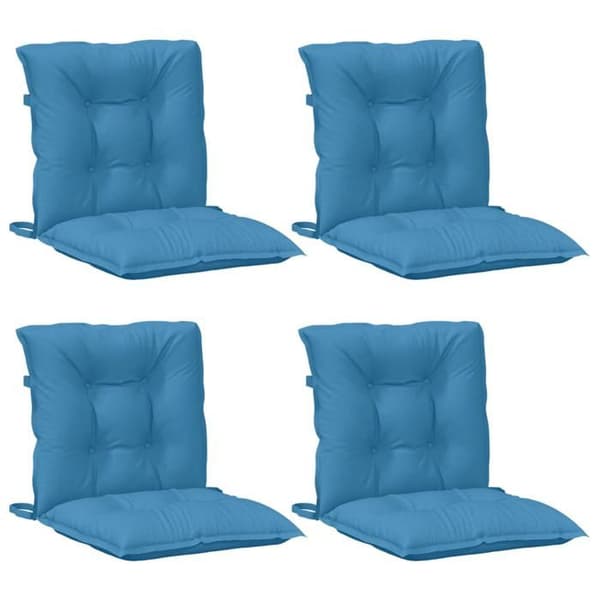 Maison Exclusive - Stolar med låg ryggstöd, 4-pack, blandad blå tyg