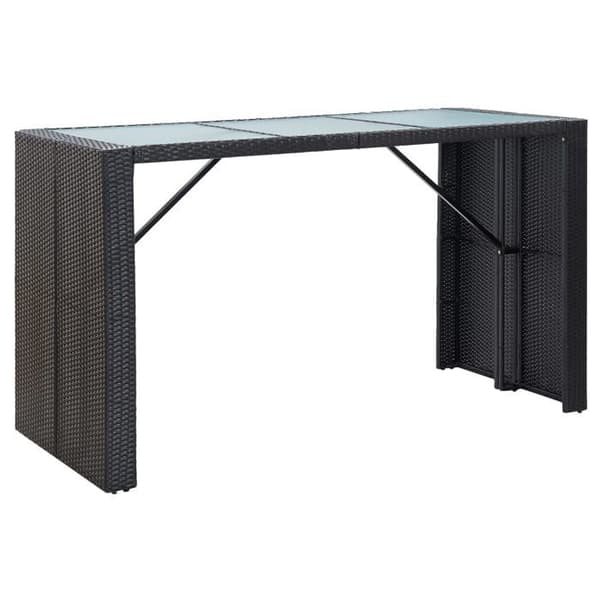 Maison Exclusive - Havebar sæt 7 dele med sorte poly rattan puder Svart