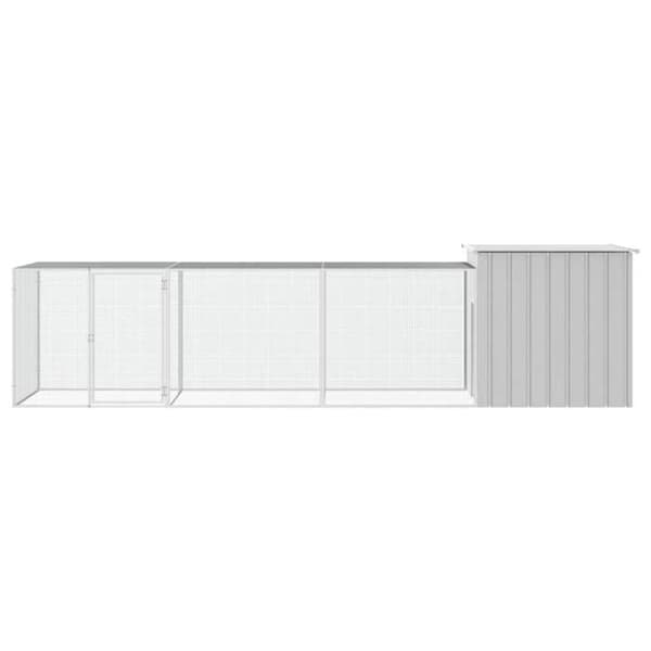 Exklusivt hus - Hönsgård Grå 400x91x100 cm Galvaniserat stål grå