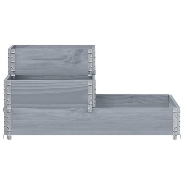 Maison Exclusive - Hævet seng i 3 niveauer grå 120x80 cm massiv fyrretræ grå