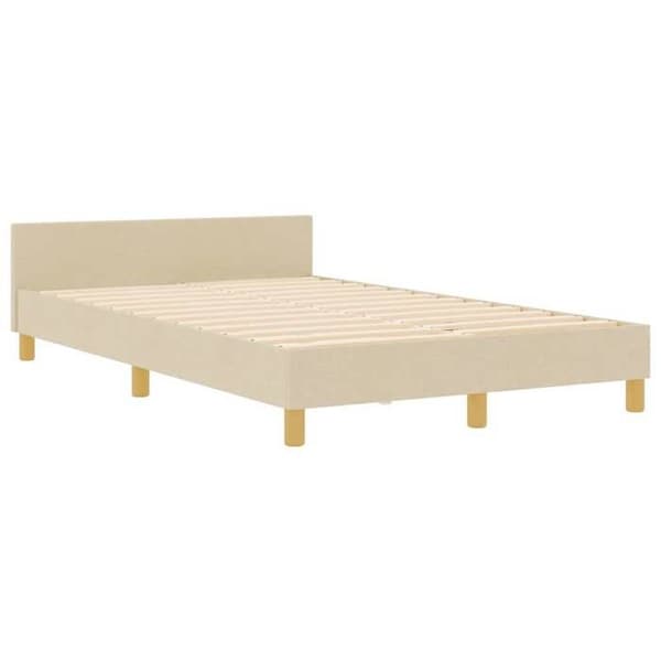Maison Exclusive - Sengestel med hovedgærde Creme 120 x 200 cm stof