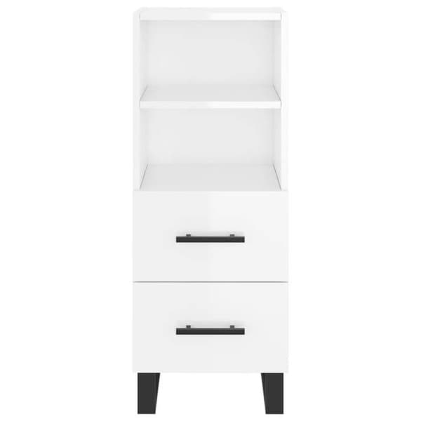 Maison Exclusive - Buffé Vit glänsande 34,5x34x90 cm Ingenjörsträ