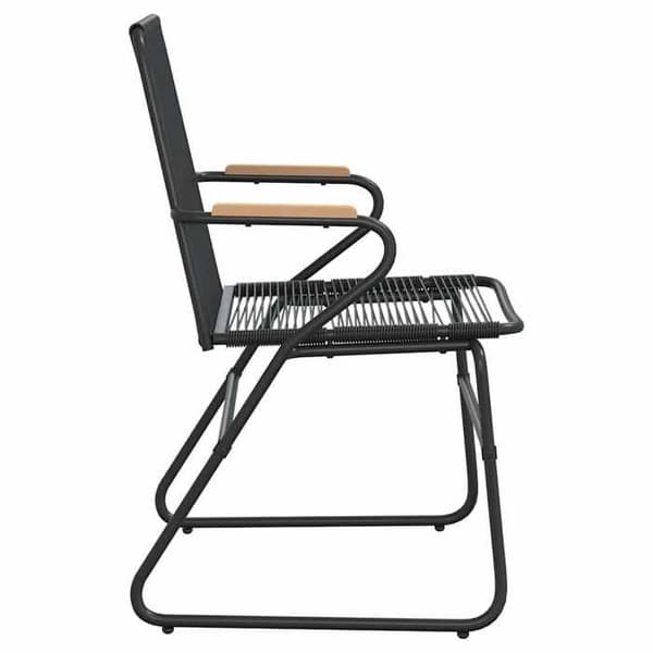 Havestole - EKSKLUSIVT HUS - PVC Rattan - Sæt af 2 - Sort - Holdbar stålramme Svart
