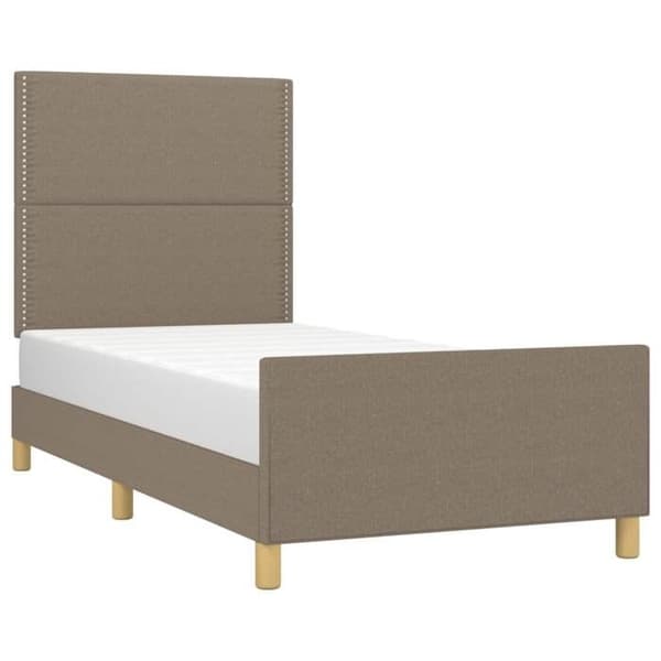 Sengestel - EKSKLUSIV HUS - 90x190 cm - Taupe - Polyesterstof - Justerbar hovedgærde Mol