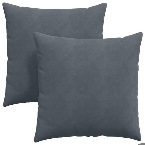 Soffkuddar - EXKLUSIV HEM - 80 x 80 cm - Premium ribbad sammet - Mörkgrå - Set om 2 st Mörkgrå