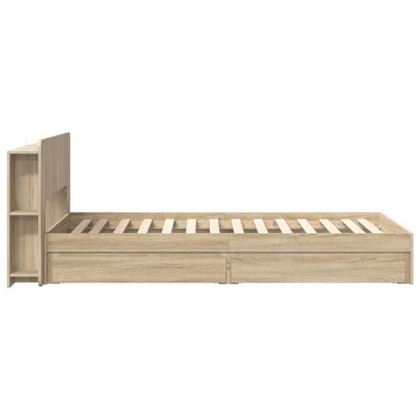 Maison Exclusive - Sängram med förvaring Ek Sonoma 90 x 200 cm