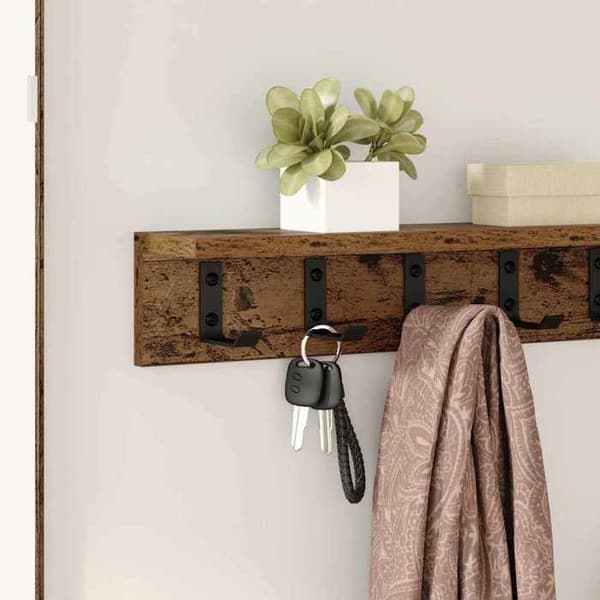 Maison Exclusive - Väggmonterad klädhängare, väggmontering, gammalt trä, ingenjörsträ.
