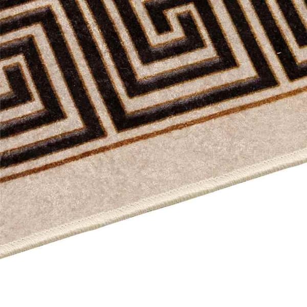 Maison Exclusive - Marsan musta matto 80 x 200 cm polyesteriä ja PVC:tä