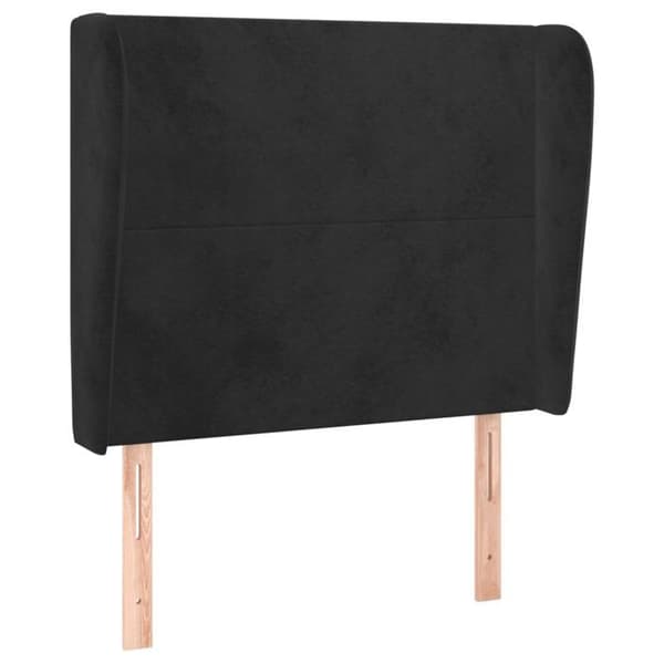 Maison Exclusive - Päätylevy korvilla Musta 93x23x118/128 cm Sametti