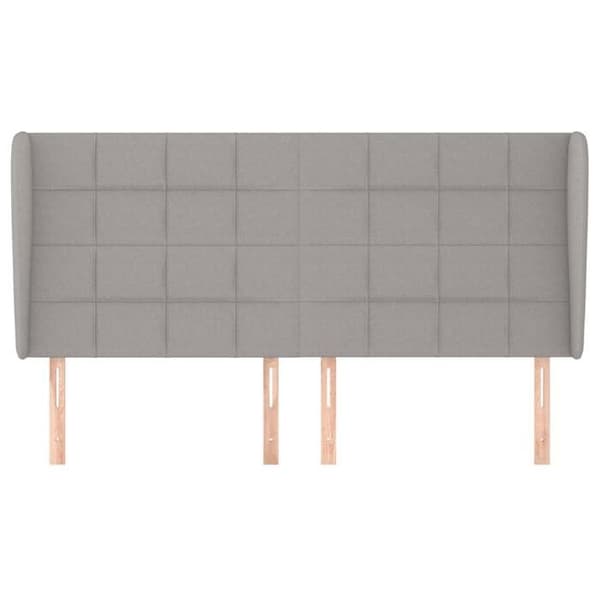 Maison Exclusive - Päätylevy korvilla Vaaleanharmaa 183x23x118/128 cm Kangas ljusgrått
