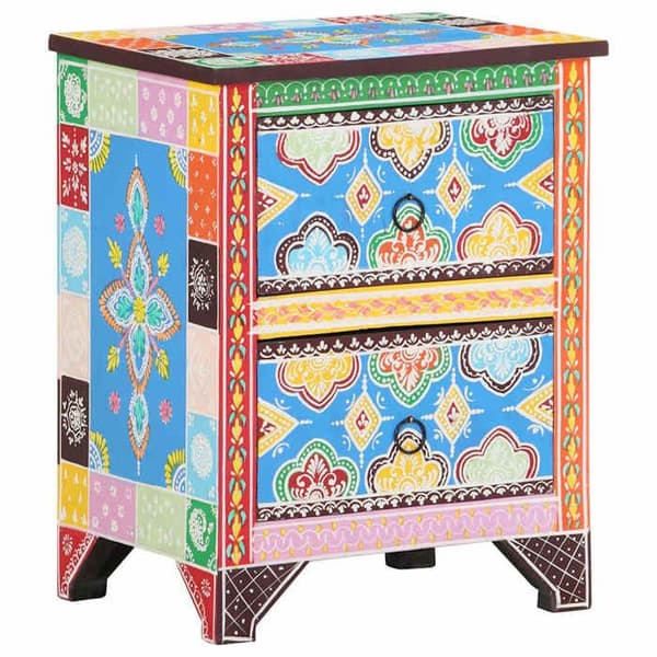 Maison Exclusive - Håndmalet natbord 40x30x50 cm Mango træ