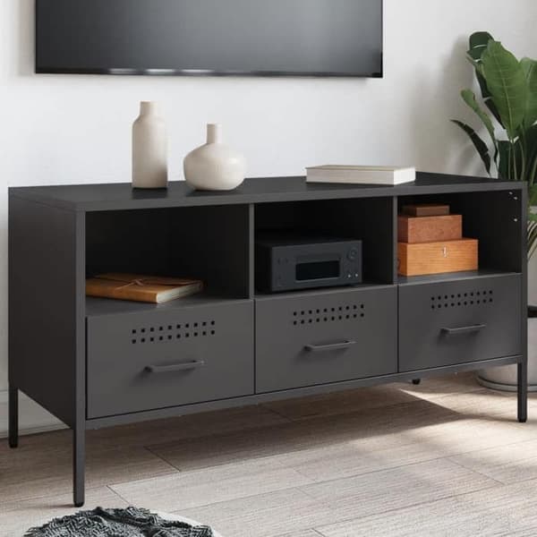Maison Exclusive - Sort TV-møbel 100,5x39x50,5 cm stål