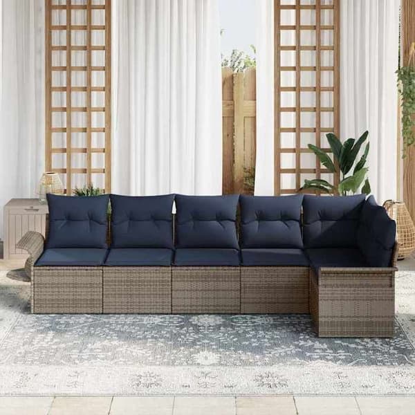 Maison Exclusive - 6-delt have-sofa sæt i grå polyrotin