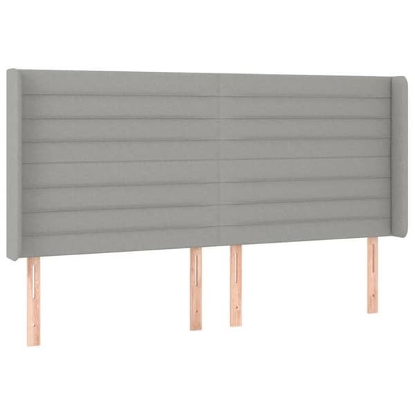 Maison Exclusive - Päätylevy korvilla Vaaleanharmaa 183x16x118/128 cm Kangas ljusgrått