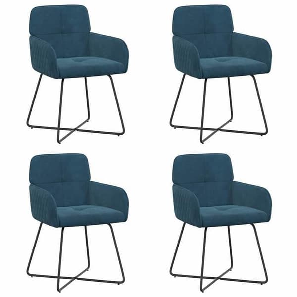 Maison Exclusive - Matstolar 4 st Sammet Blå 59 x 56,5 x 86 cm