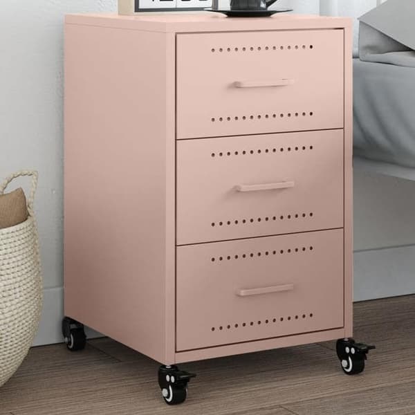 Maison Exclusive - Sängbord rosa 36x39x59 cm stål