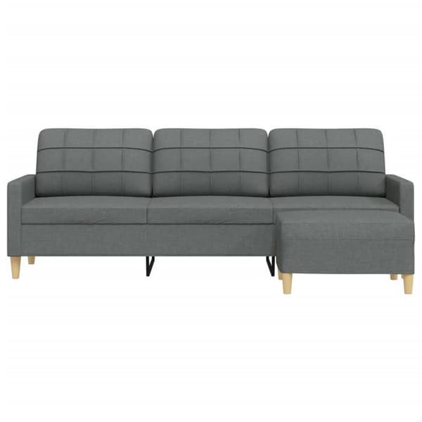 Divaani - MAISON EXCLUSIVE - 3 paikkaa 210 cm - Tummanharmaa - Polyesterikangas - Metallirunko Mörkgrå