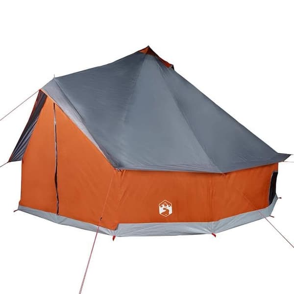 Familjetält - EXKLUSIVT HUS - Tipi - 8 platser - Grå/Orange - Vattenavvisande