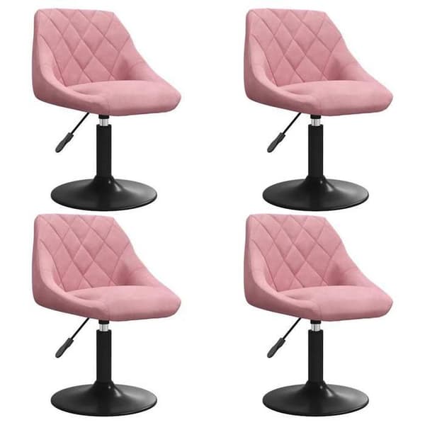 Maison Exclusive - Spisebordsstole med drejefunktion sæt af 4 rosa velour