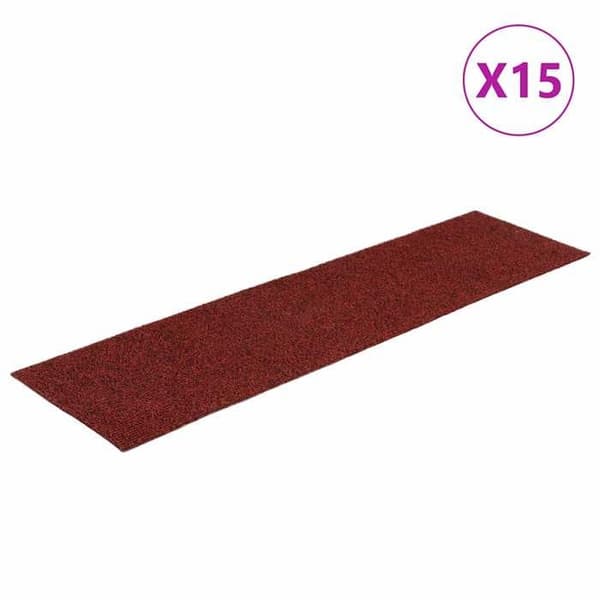 Maison Exclusive - Selvklæbende trappe tæpper 15 stk 76 x 20 cm Bordeaux Rektangulær