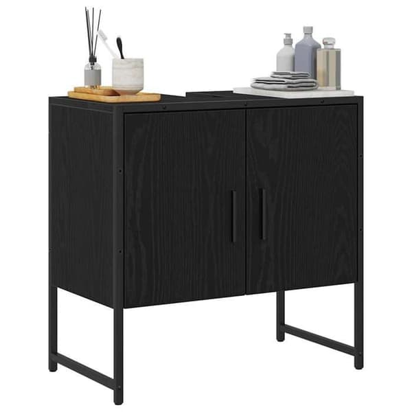 Maison Exclusive - Badeværelsesvaskeskab i sort eg 60 x 30 x 60 cm