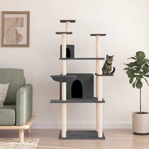 Maison Exclusive - Kattekradse med sisal i mørkegrå 166 cm Mörkgrå