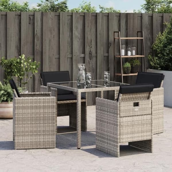 Maison Exclusive - Havestole med puder sæt af 4 lys grå poly rattan