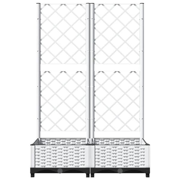 Maison Exclusive - Blomlåda med spaljé Vit 80x40x121,5 cm PP Vit