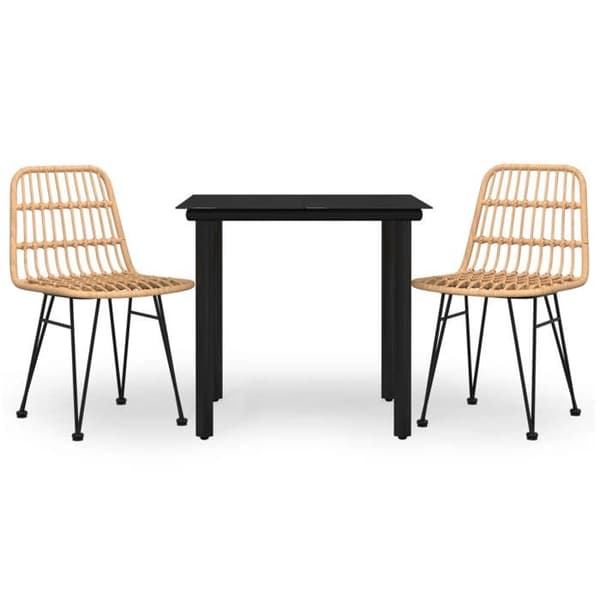 Maison Exclusive - Trädgårdsset 3 delar i flätad resin