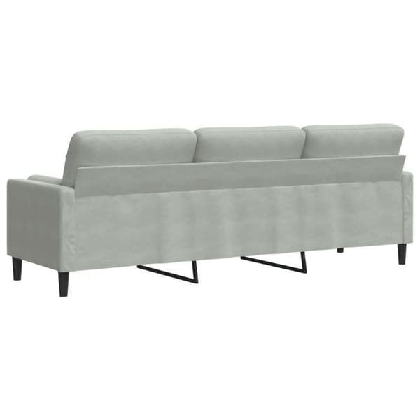 Maison Exclusive - Soffa 3 platser med ljusgrå kuddar 210 cm sammet