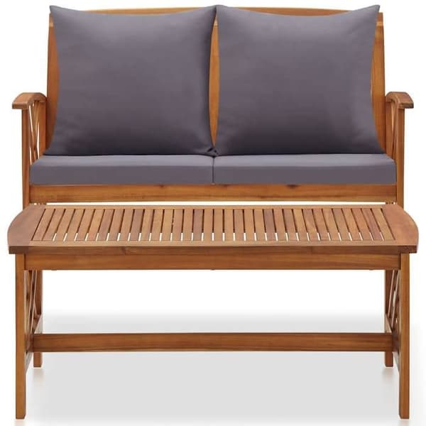 Maison Exclusive - Havegruppe 2 stk med puder i solid akacietræ