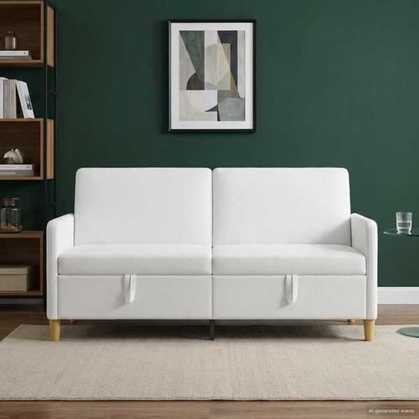 Maison Exclusive - Sofa med opbevaring Hvid 172 x 78 x 87 cm Polyester