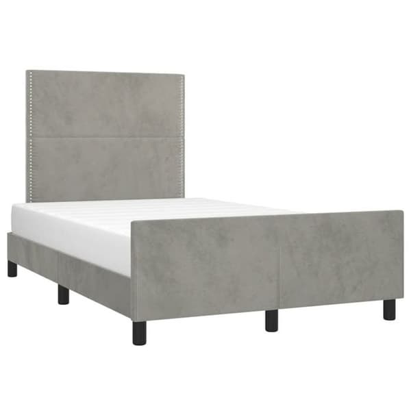 Maison Exclusive - Sängram utan madrass ljusgrå 120x200 cm sammet