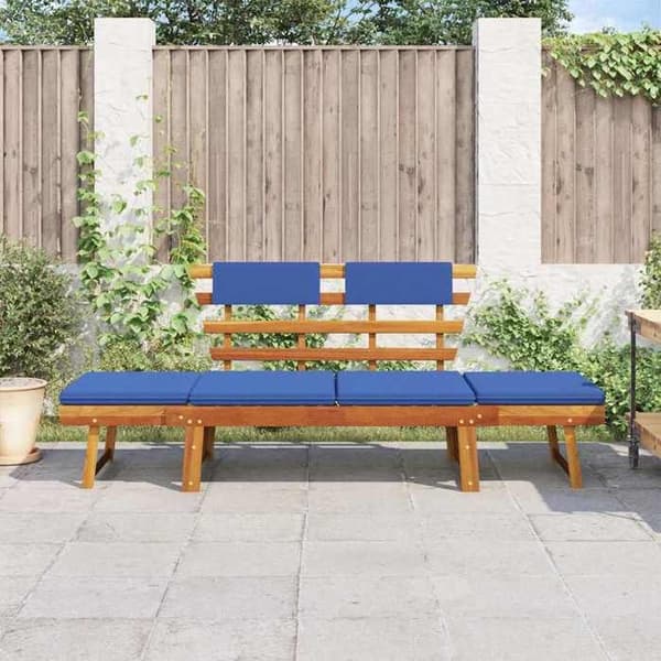 Maison Exclusive - Bænk til haven med 2-i-1 puder 190 cm Solid akacietræ