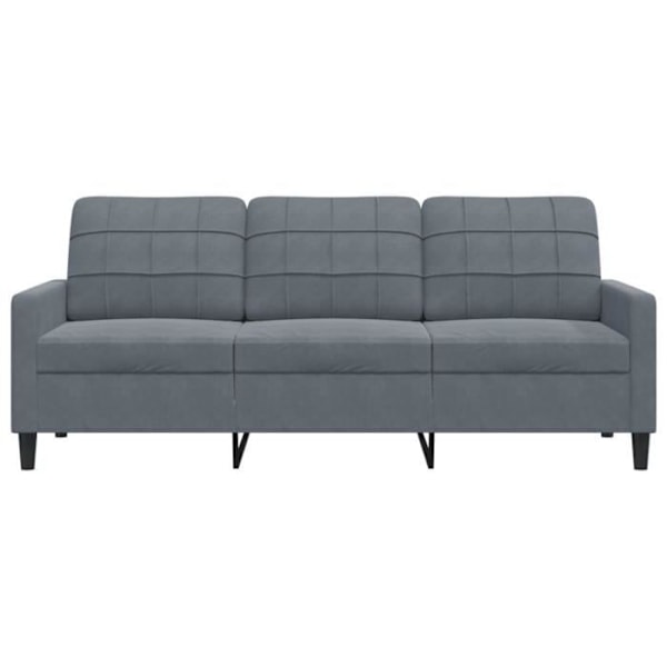 3-personers sofa Mørkegrå 180 cm Velvet80 [cm] Grå